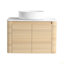 Meuble-lavabo mural 30 po avec lavabo d'art en céramique et 2 portes à fermeture en douceur, emballage KD, contreplaqué-125514784-125514783