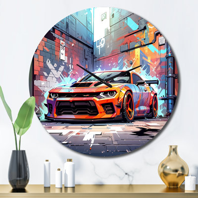 Horloge murale Graffiti Muscle Car III - Car Muscle Car