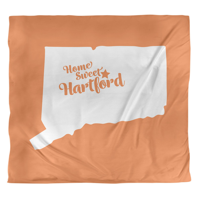 Housse de couette hartford connecticut, Housse de couette pour très grand lit, Orange, Microfibre