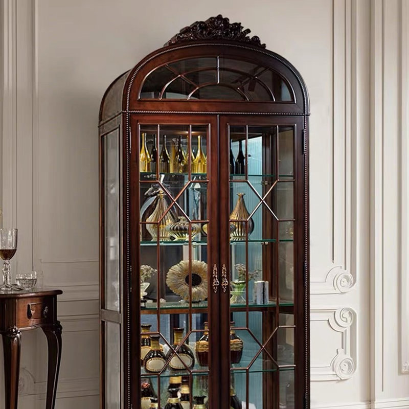 Vitrines en bois massif noisette + verre