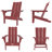 Maillet 2 Person Outdoor HDPE Folding Adirondack Chairs With Cell Phone Stand (Set Of 2)-124605916