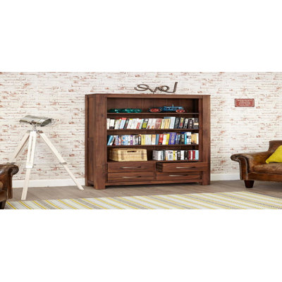 Boulmane 180cm H x 90cm W Wood Corner Bookcase