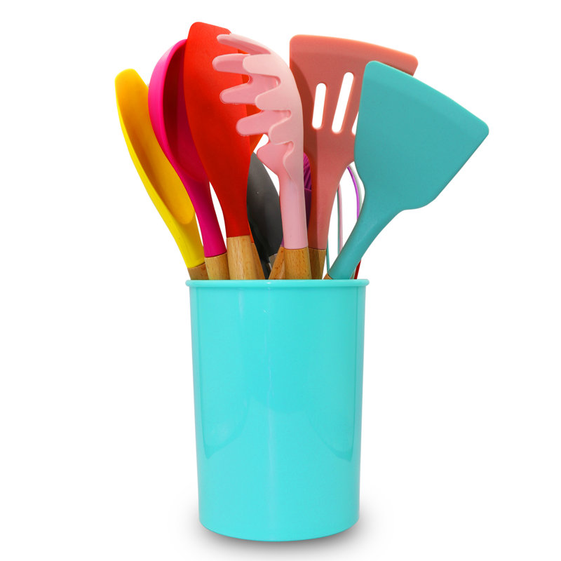 Cheer Collection 12 Flat Whisk, Red/Yellow/Pink