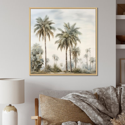 Palmiers sur la plage, impression sur toile