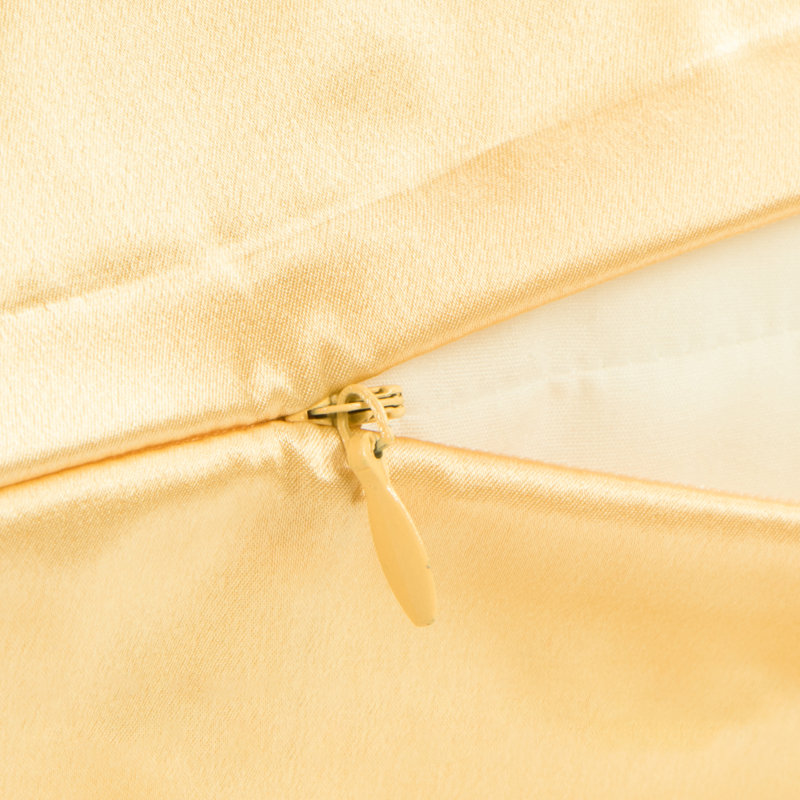 Zippered Natural Silk Pillowcase, Queen Pillowcase, Yellow