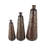 Cassano Metal Tall Teardrop Shaped Decorative Dark Brown Vase with Hammered Texture Set
