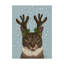 «Calico Cat and Antler» par Fab Funky, impression sur toile-33422359