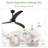 52" Ceiling Fan, Indoor Outdoor Ceiling Fan With Light With Remote Control, Noiseless Reversible Motor, 6 Speed ,3 Color , For Patio Living Room, Bedroom, Office,Indoor-1851501273-1851501861