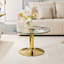 Table basse ronde en verre trempé de 27,5 pouces de diamètre-1961042529