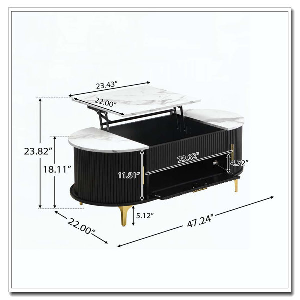 Latitude Run® Lift-Top Coffee Table With Hidden Storage - Wayfair Canada