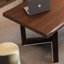 Table de salle à manger rectangulaire en bois massif Nut-Brown-506775539