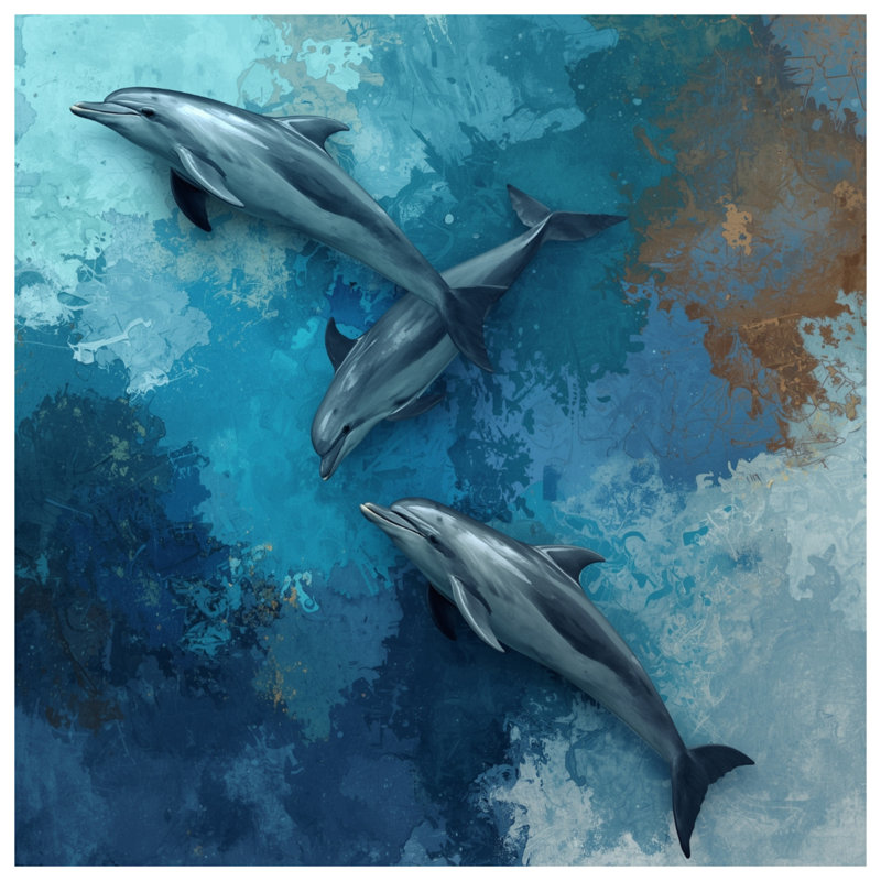 Dolphins In Ocean Comforter, King