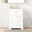 Meuble-lavabo blanc 24 po avec lavabo, panneau de fibres à densité moyenne et fabrication en bois de pin, 3 tiroirs et armoire avec support de rangement à 2 niveaux, porte et tiroirs à fermeture en douceur, conception moderne pour les petites et moyennes salles de bain-128990163