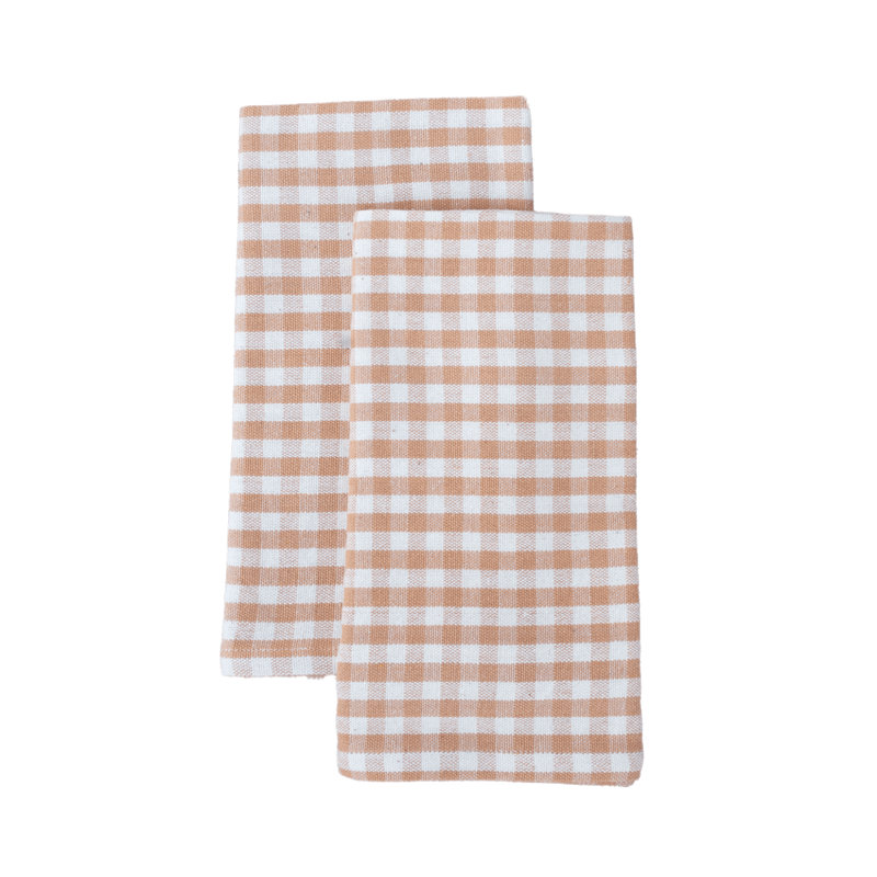 Tan Gingham Napkin - Set of 2