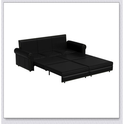 Versatile Convertible Sofa Bed with Stylish Trim and Rolled Arm for Various Spaces