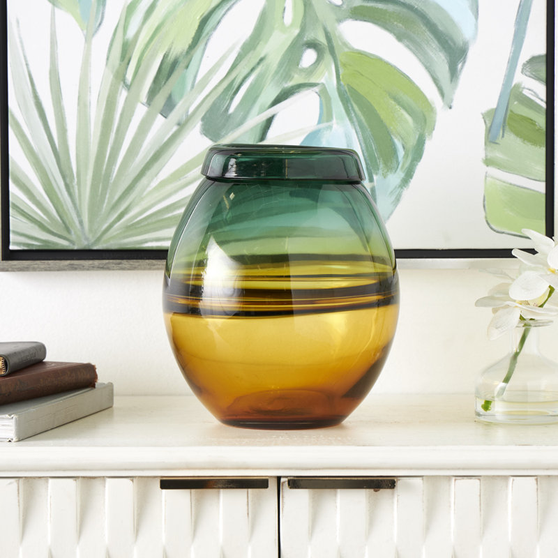 Vase de table en verre Winson, H 10,85 po x l 9,15 po x P 9,1 po