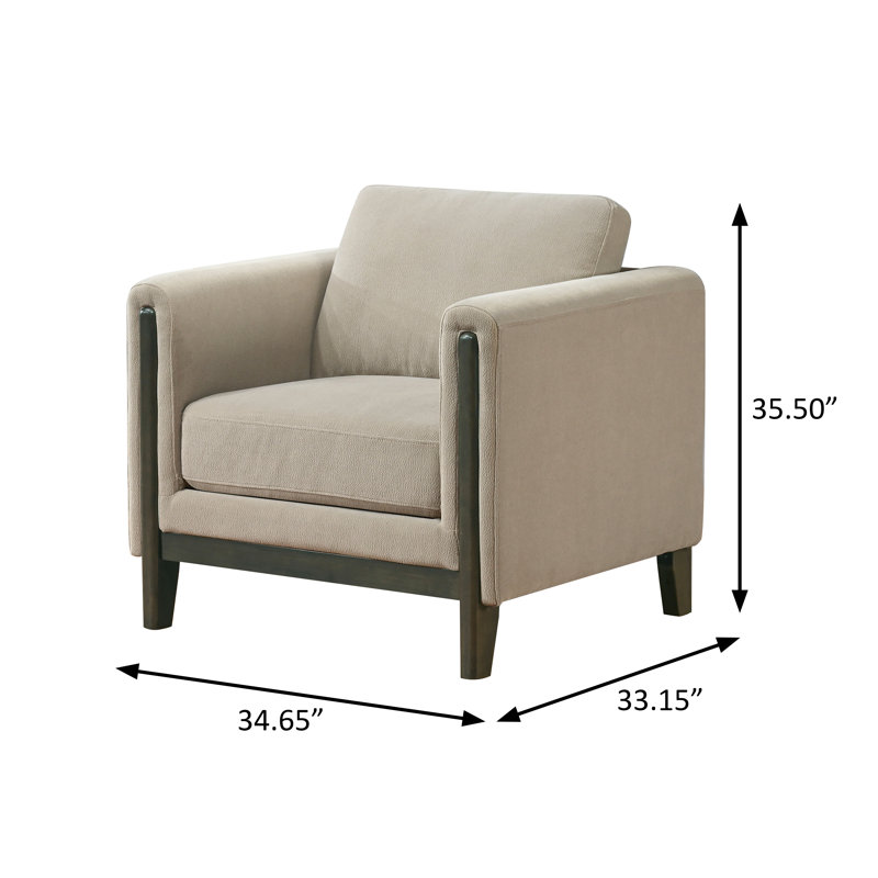 Fauteuil d'appoint transitionnel l 34,65 po, taupe