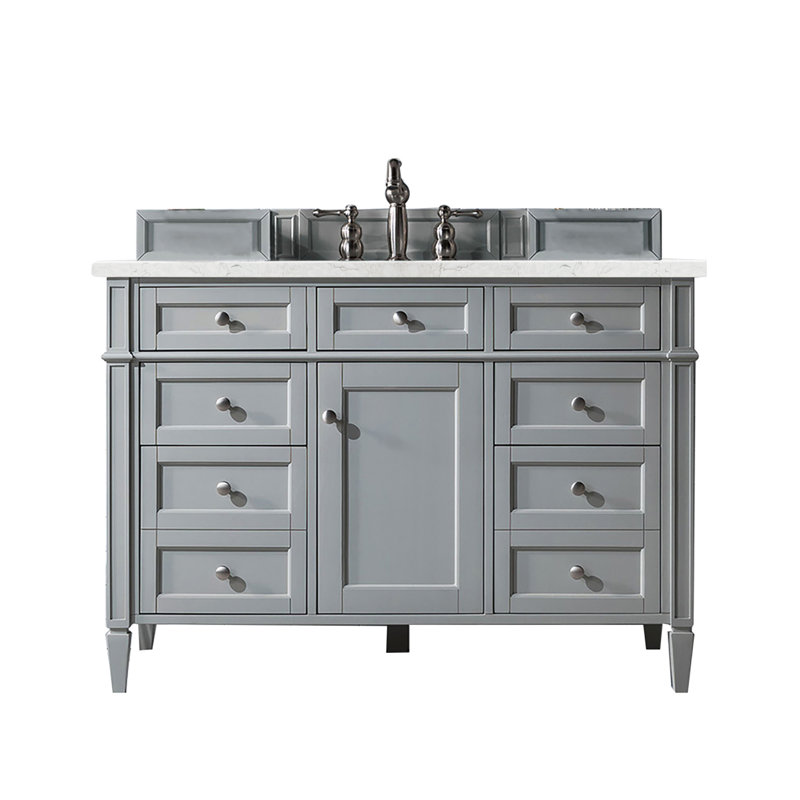 Brittany 48'' W Single Vanity, Urban Gray, Eternal Jasmine Pearl