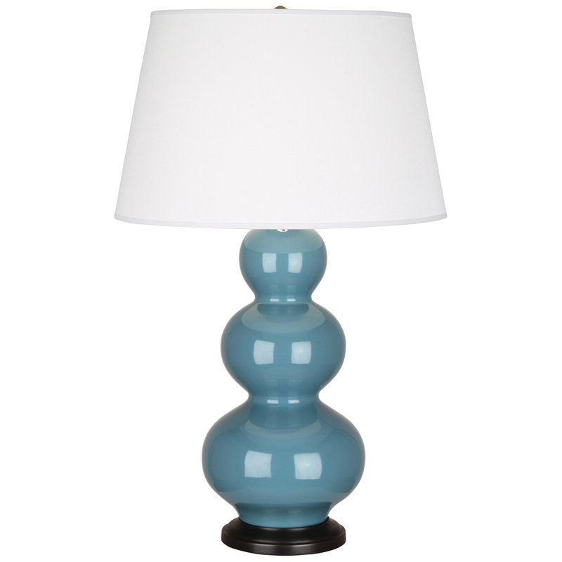 Triple Gourd Table Lamp, Steel Blue/Deep Patina Bronze, Deep Patina Bronze