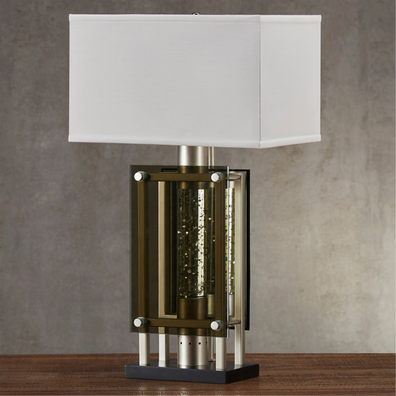 Lampe de table moderne au fini argenté 1Pc