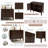 37 Inch Rustic Brown Storage Sideboard with Adjustable Shelves, Retro Metal Handles, and Solid Pinewood Legs for Living Room, Dining Room, Entryway-1017090372