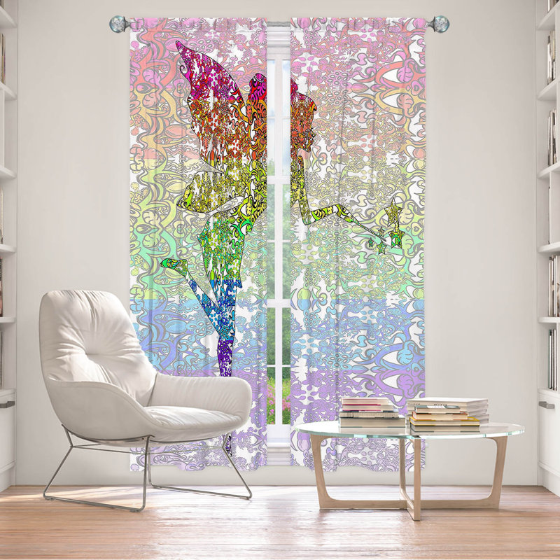 Paire de rideaux obscurcissant en polyester Friedlaender, Rose / mauve / vert / bleu / blanc / lavande, L 20 po x L 61 po