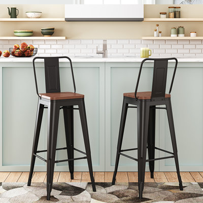 Claytor Iron Outdoor 77 cm Stool