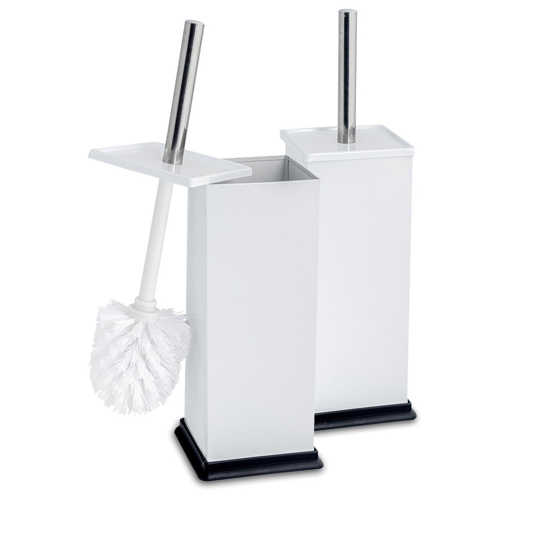 Harbour Housewares - 2x Square Toilet Brushes with Holder