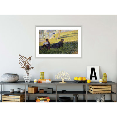 Étude pour un dimanche après midi à l'île de la Grande »par Georges Seurat - Impression Giclée encadrée