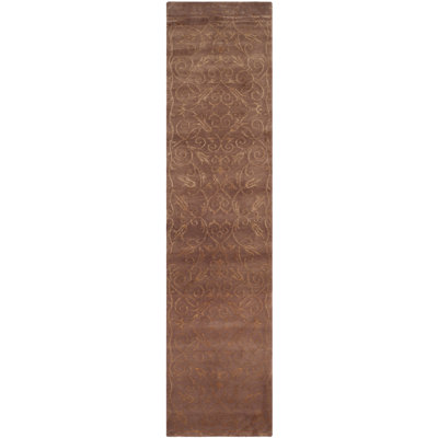 Tibetan Hand Knotted Silk & Wool Pile Floral Rug