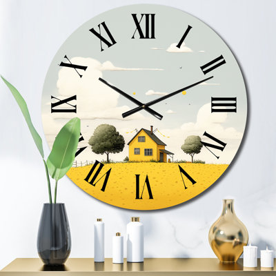 Horloge murale jaune