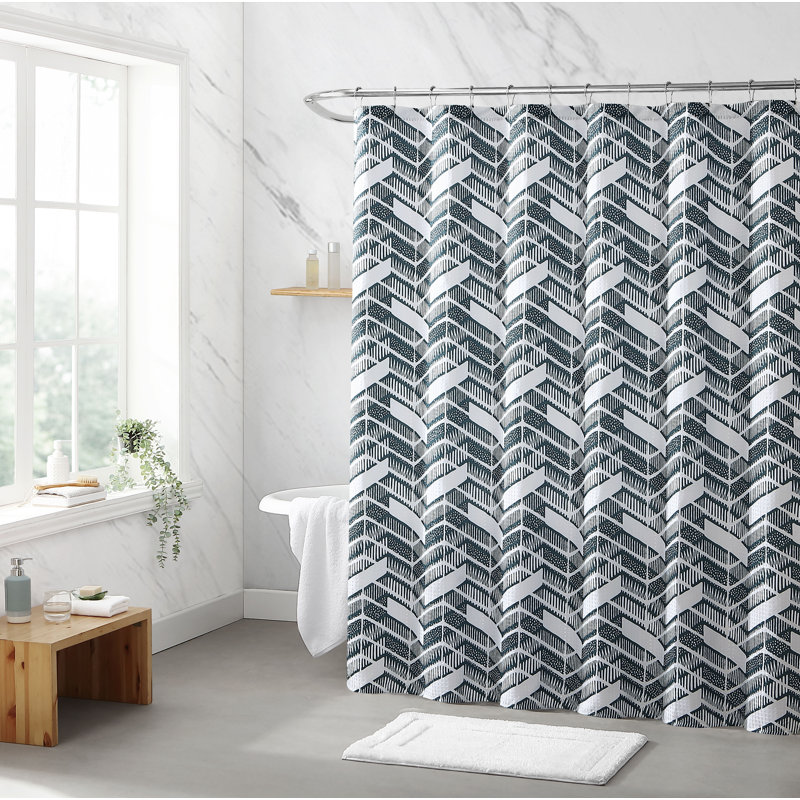 Rideau de douche simple à chevrons, Marine