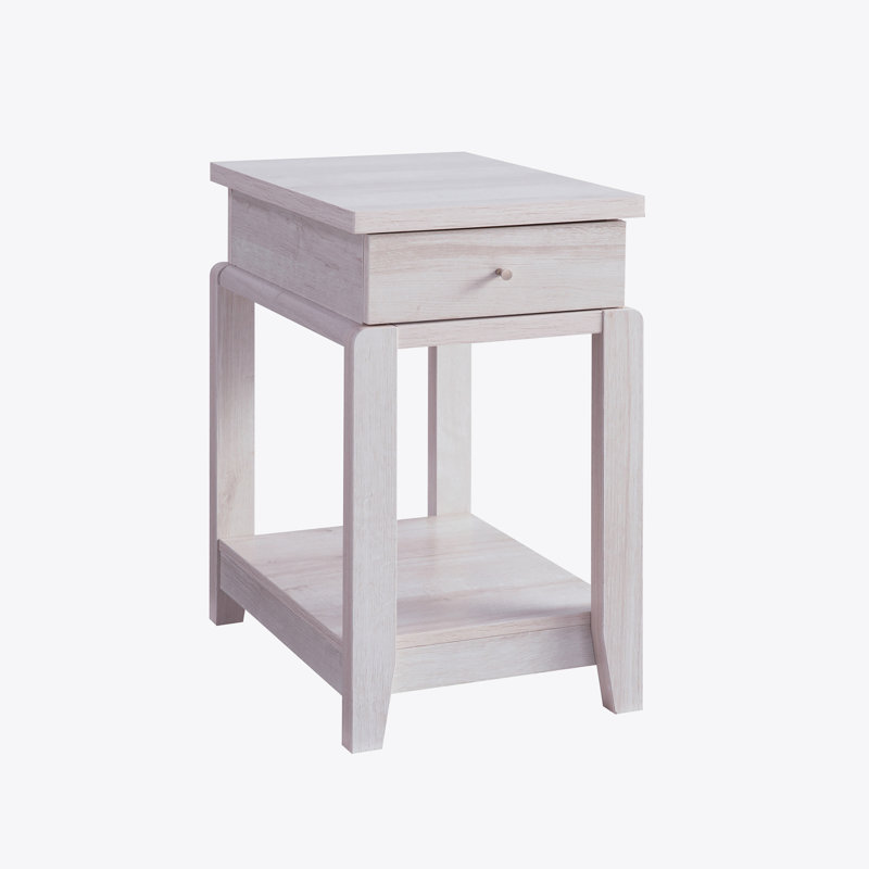 Aniyaha End Table with Storage, Gray/Black