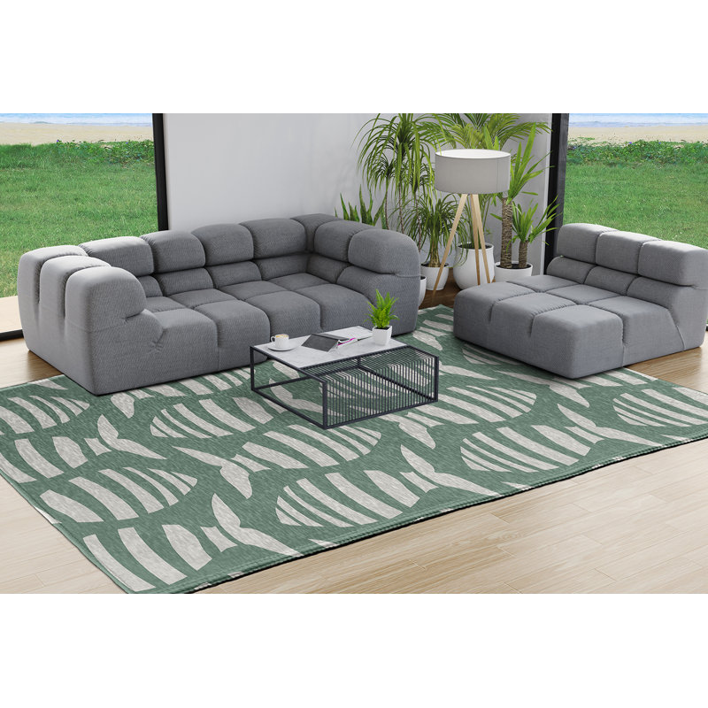 Tapis sauge à tissage plat Loreto, Rectangle 8 pi x 10 pi