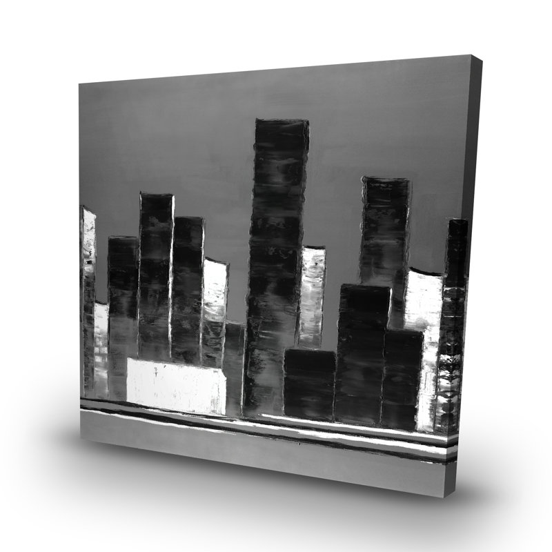 Abstract buildings - 32"x32" art on canvas