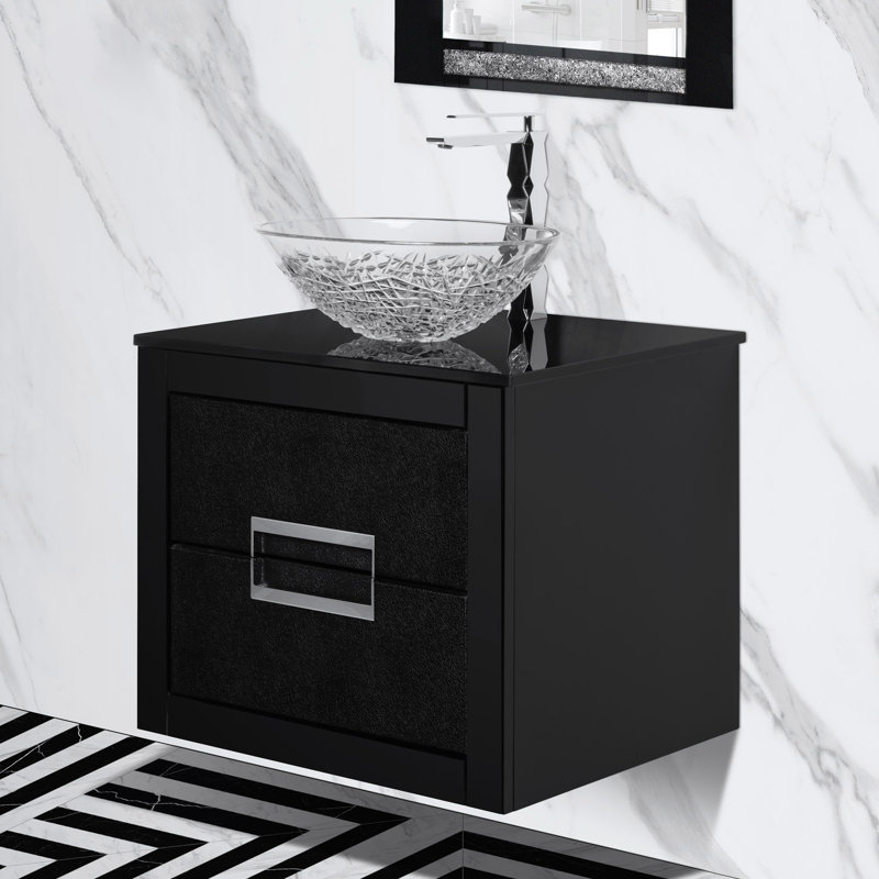Danya 23.6'' W Single Vanity, White, Silver