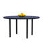 Table d'extérieur en métal, table ronde pour 6 personnes avec trou pour parasol, table de patio au design minimaliste moderne-32091680-32091682