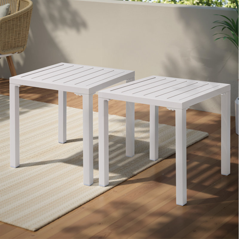 Aluminum Square Side/End Table, Beige