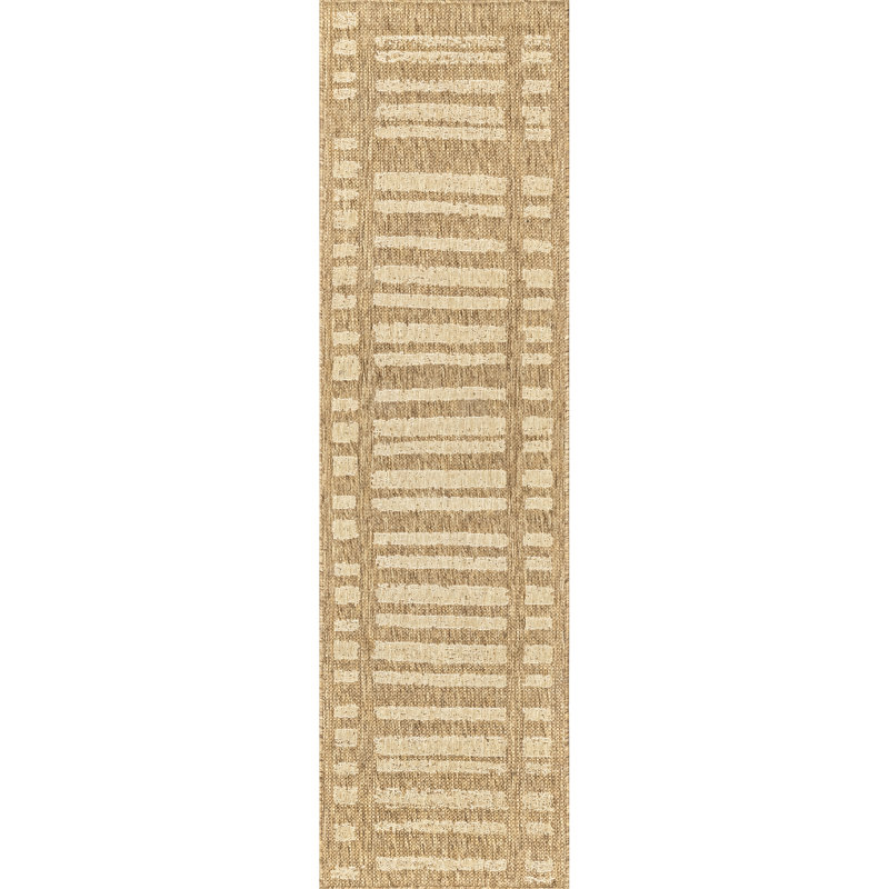 Tapis rayé intérieur / extérieur Zaniyah, Tapis de couloir 2 pi x 8 pi