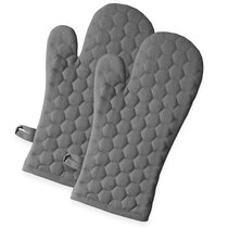 KitchenAid Gingham Oven Mitt 2-Pack Set, Pistachio, 7x13