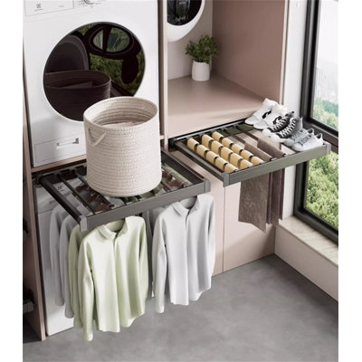 Aluminum Alloy Retractable Clothes Rack For Balcony