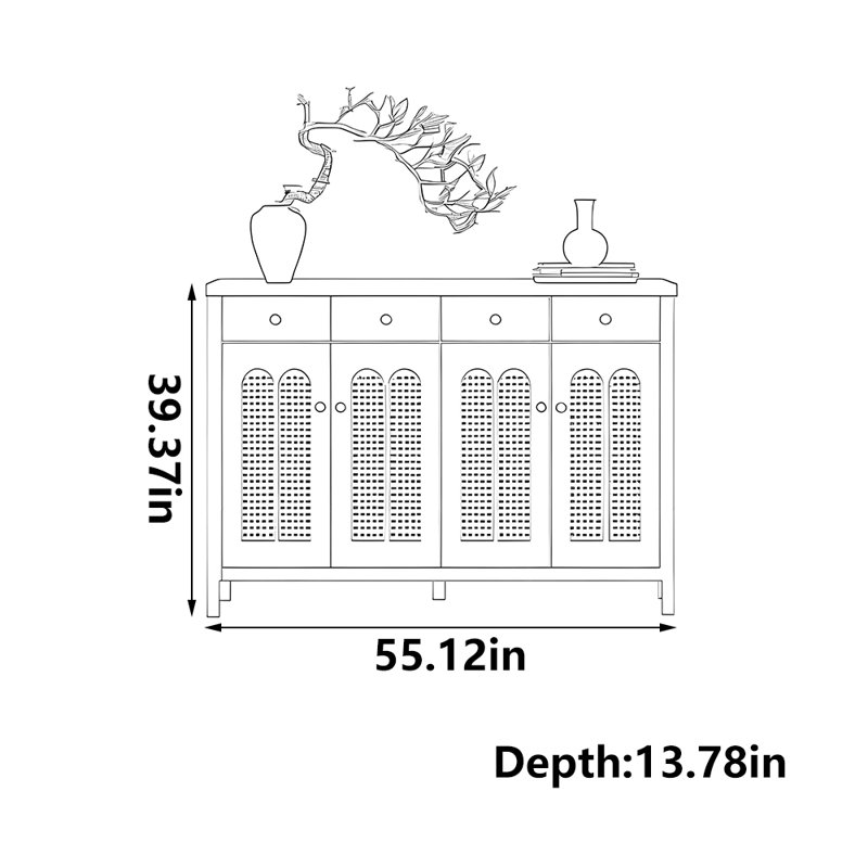 Tesoro, 39.37" H x 55.12" W x 13.78" D