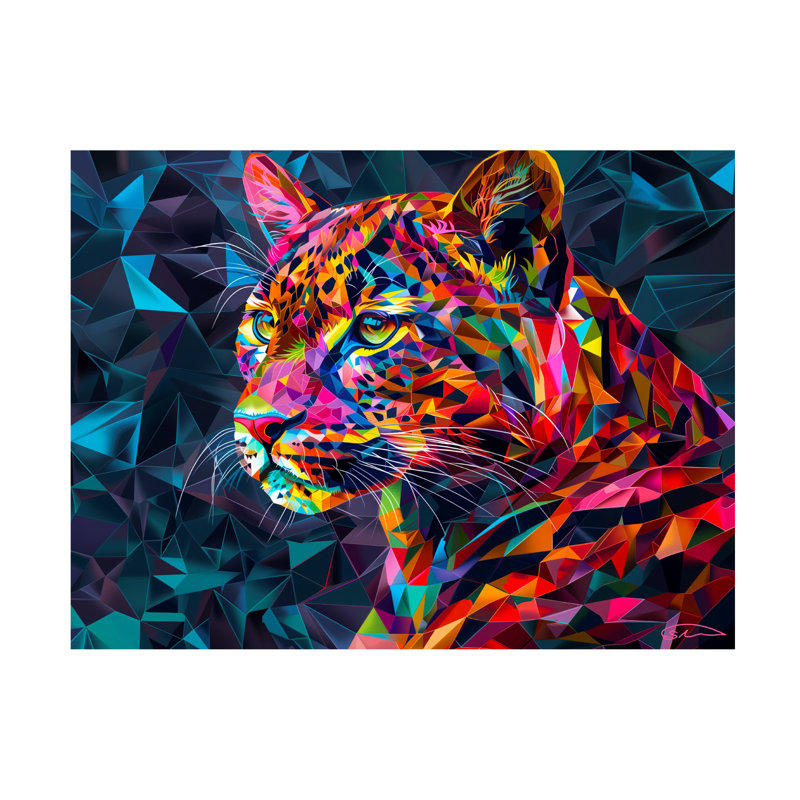 Œuvre sur toile, «Cole Shawna Stewart Prism Cougar 1», H 14 po x l 19 po