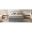 Lit plateforme gris avec tiroirs et deux tablettes - Solution de rangement solide et pratique pour les tablettes pleine grandeur, rehaussant le confort de votre chambre à coucher-1863203466-1863203470