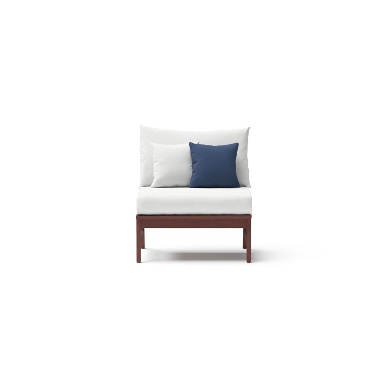 Chaise de patio Minhaj avec coussins Sunbrella, Toile Sunbrella® régate