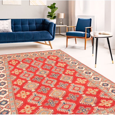 Raegyn One-of-a-Kind 6'5" X 9'11" New Age Wool Area Rug in Red