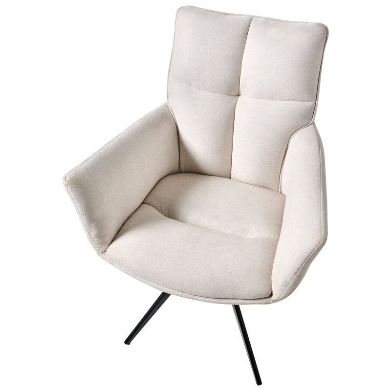 Dining Chair Swivel CORBIE Fabric, White