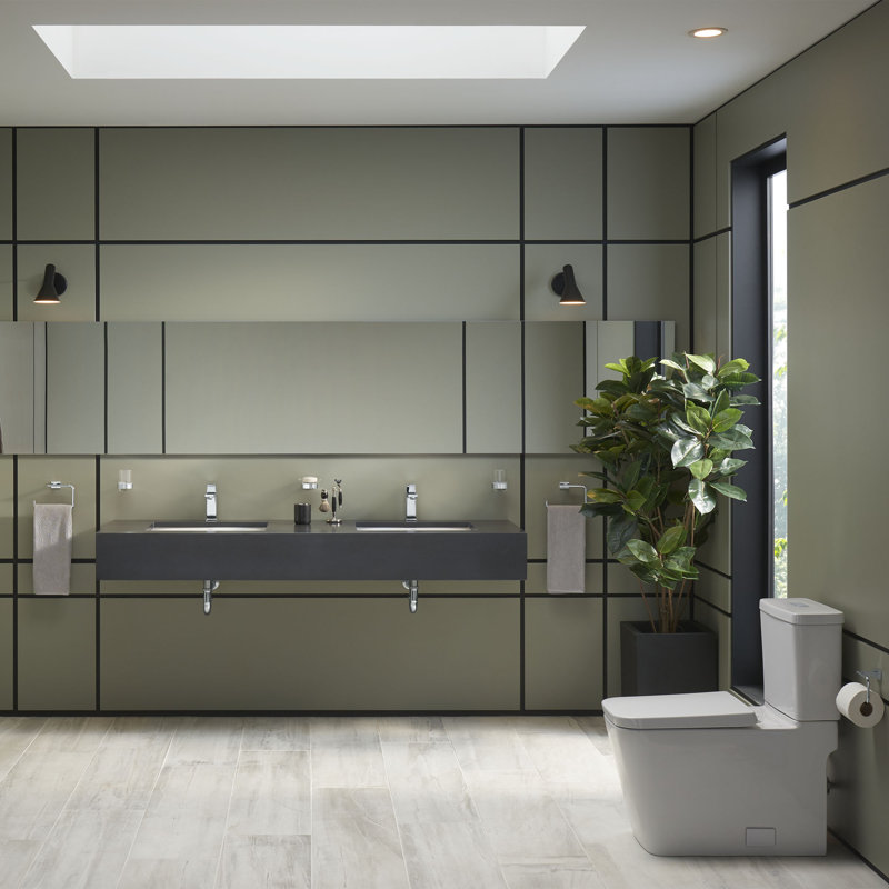 Alpine White Ceramic Rectangular Undermount Bathroom Sink