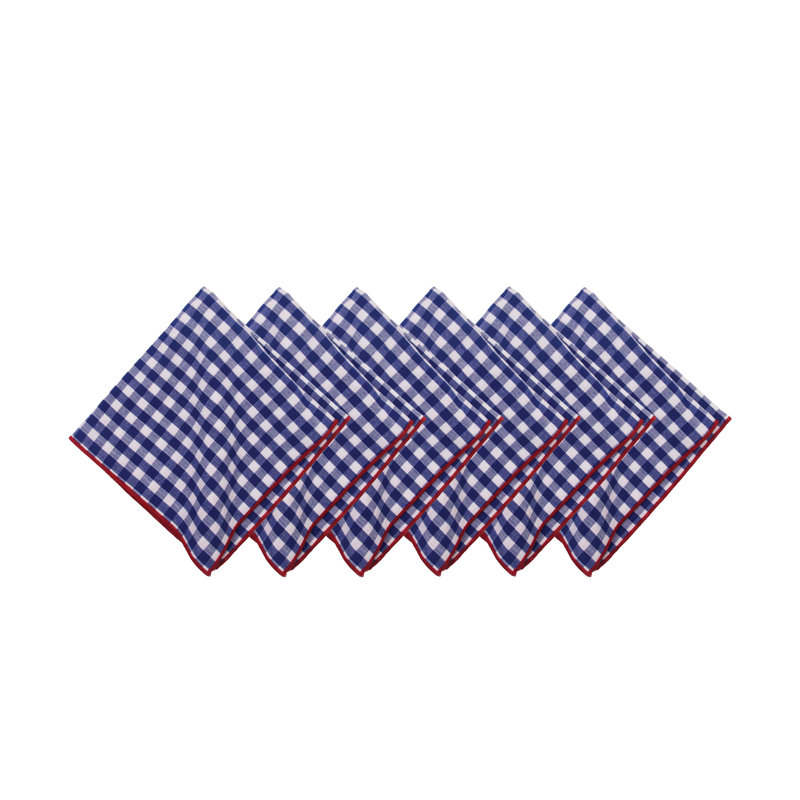 Ensemble de 6 serviettes en tissu écossais Americana 4 juillet