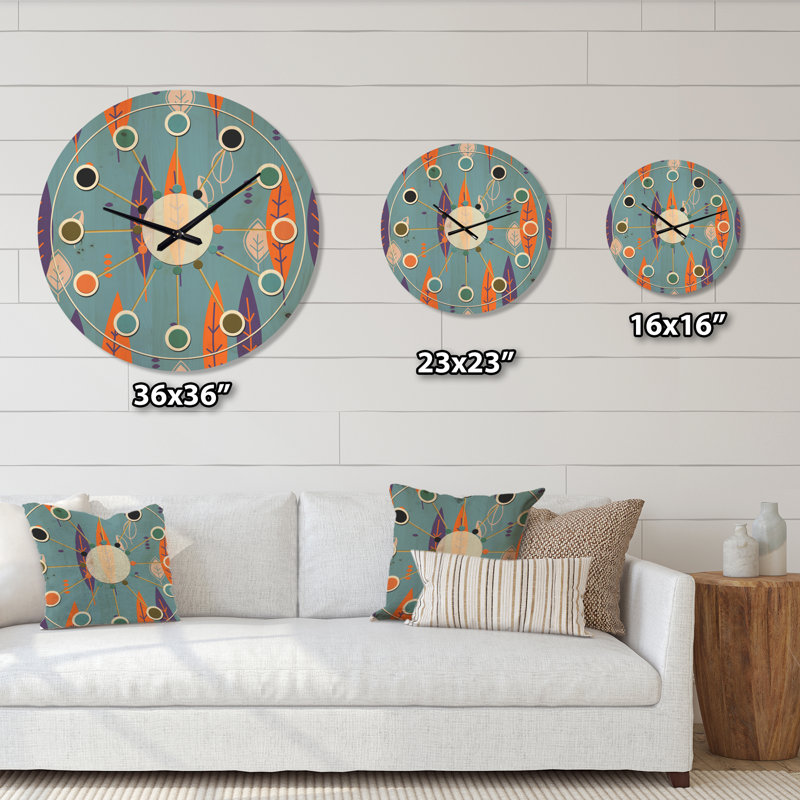 Horloge murale en bois Floral Botanical, Petit